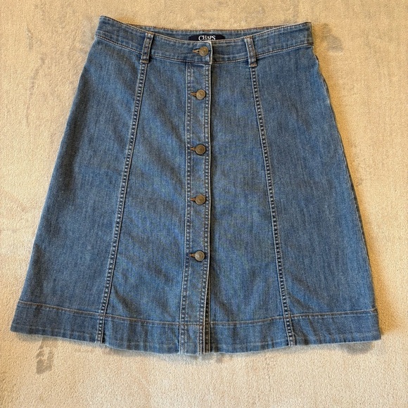 Chaps Y2K Jean Denim Festival Mall Skirt Sz 4 - Picture 1 of 5